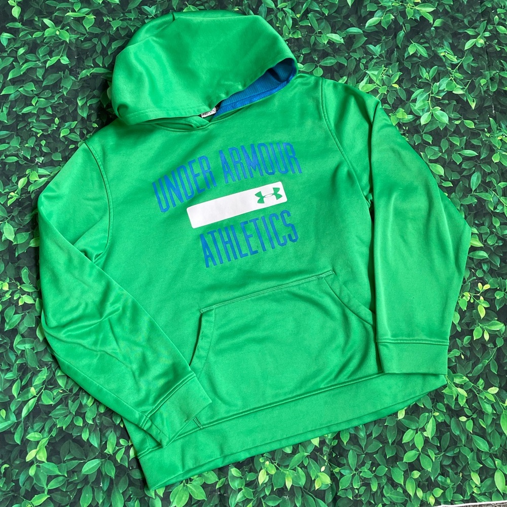 Under Armour hoodie | Boys Youth Large | YLG | sweatshirt | green | hooded shirt